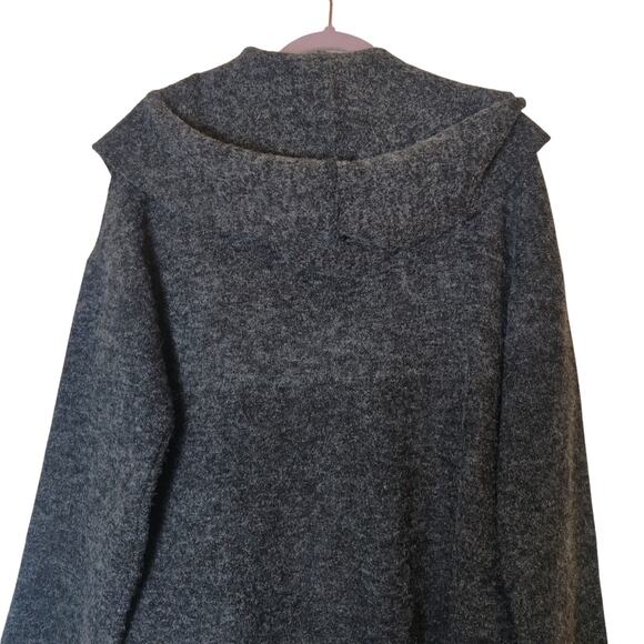 Line and Dot Gray Oversized Double Breasted Hooded Cardigan Jacket XS Soft Knit - Picture 5 of 10